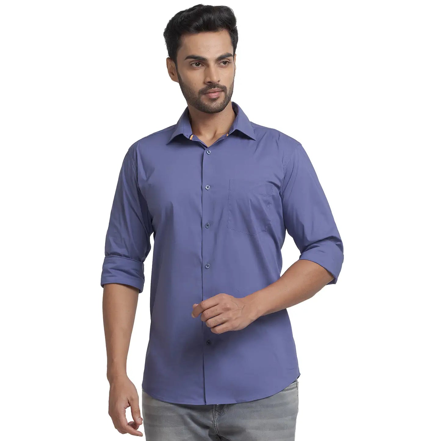 Men Slim Fit Green Shirt