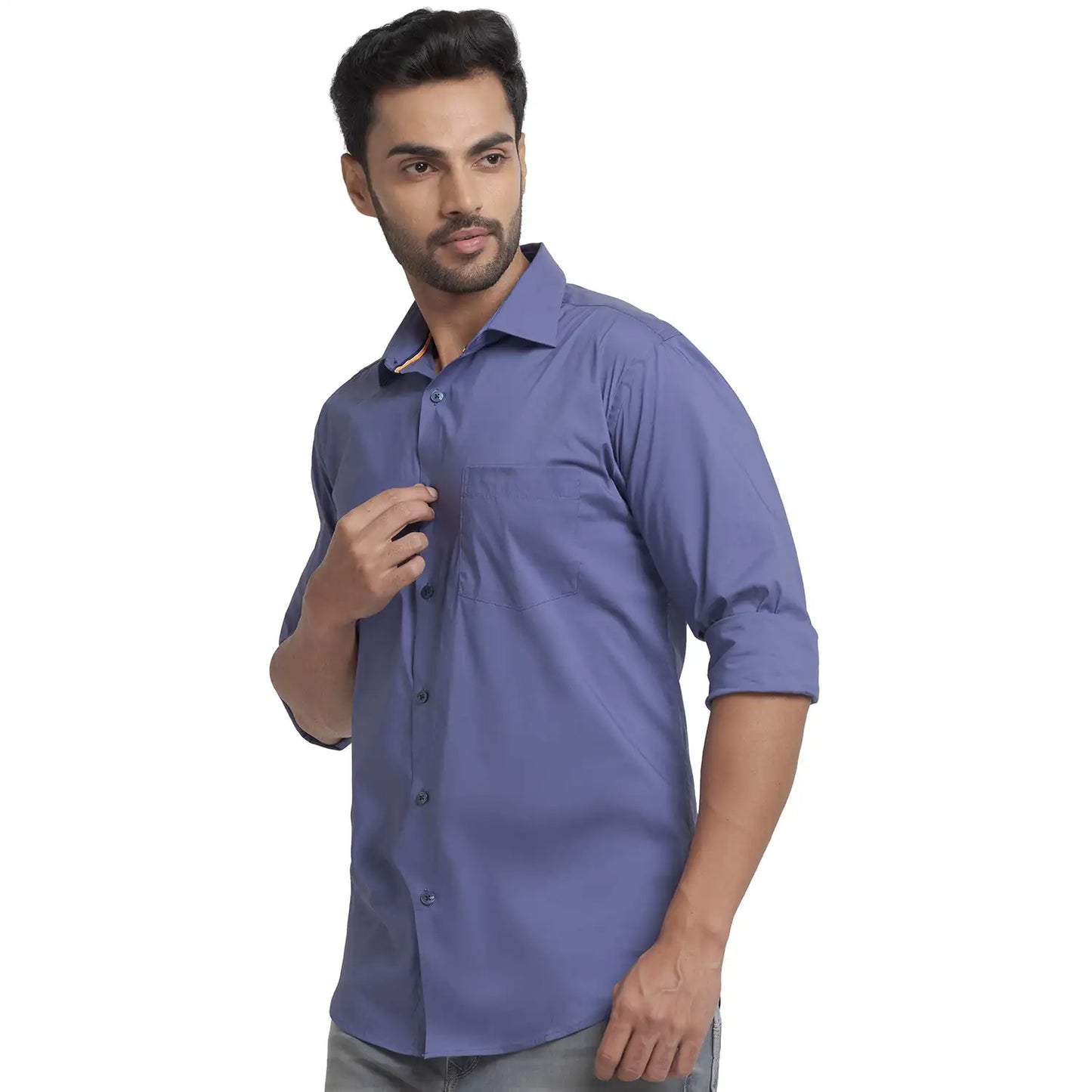 Men Slim Fit Green Shirt