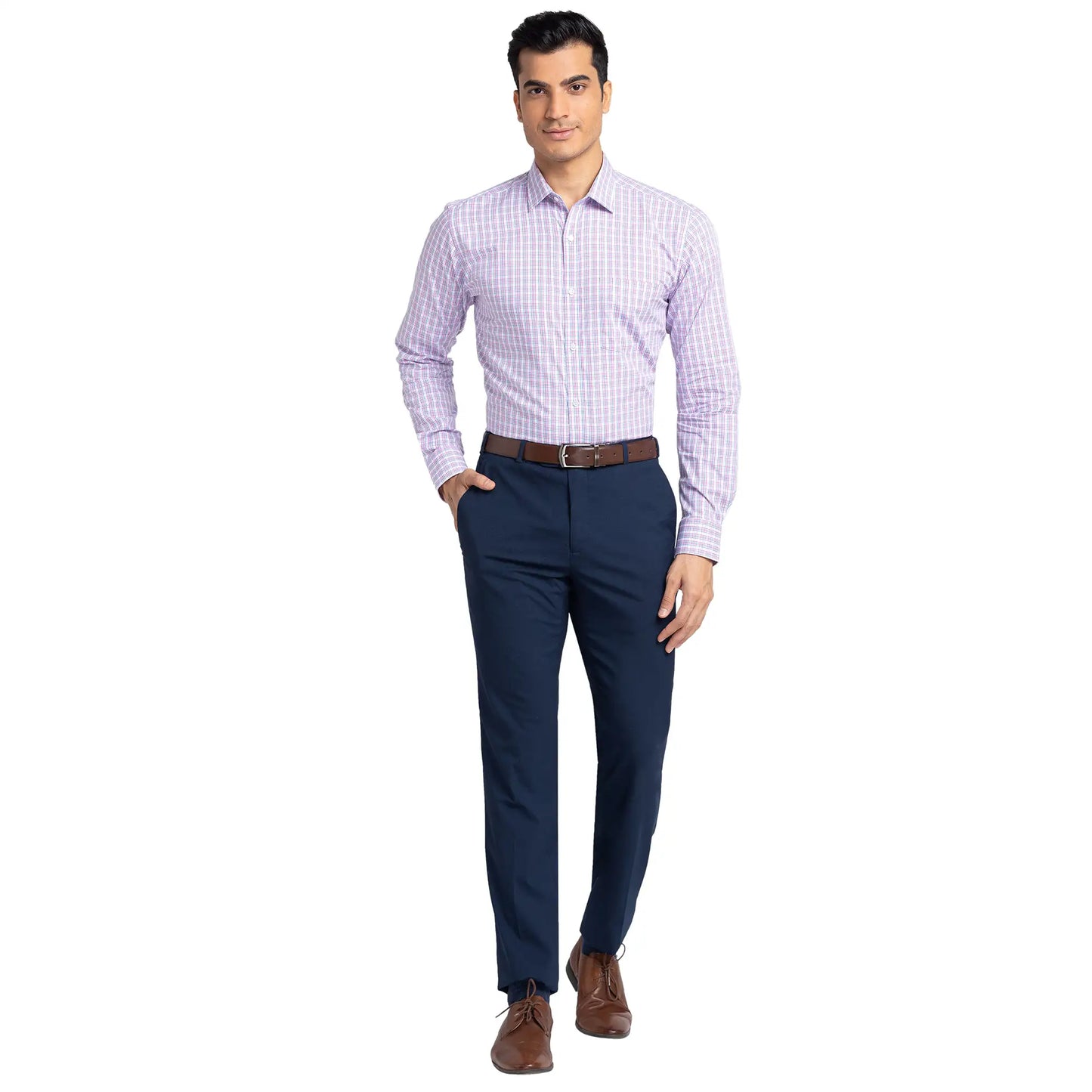 Men Super Slim Fit Blue Trouser