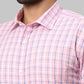 Park Avenue Men Pink Checkered Slim Fit Cotton Formal Shirt