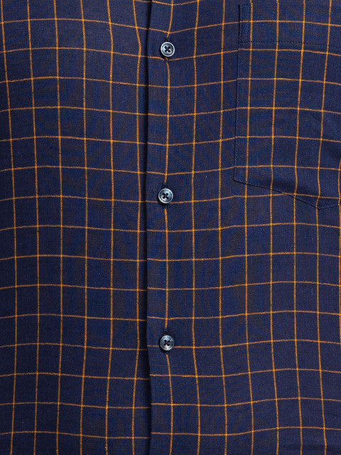 Park Avenue Men Blue Slim Fit Checks Shirt