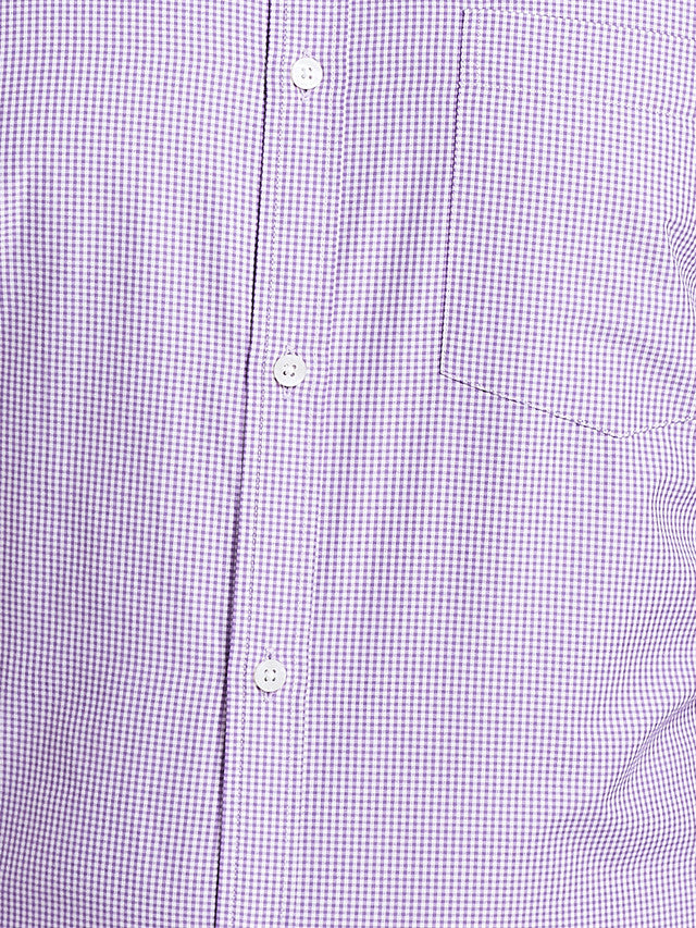 Park Avenue Purple Checks Slim Fit Polyester Blend Formal Shirt