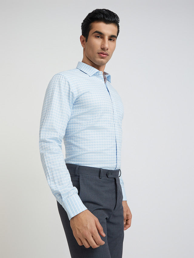 Men Slim Fit Petrol Shirt