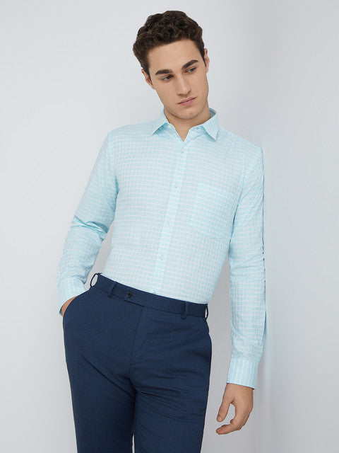 Men Slim Fit Blue Shirt