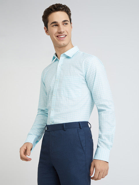 Men Slim Fit Blue Shirt