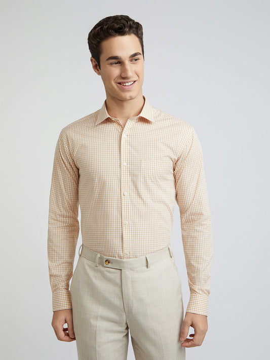 Men Fawn Slim Fit Checks Cotton Shirts