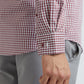 Men Maroon Slim Fit Checks Cotton Shirts