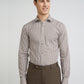 Men Brown Slim Fit Checks Cotton Shirts