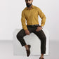 Men Yellow Slim Fit Checks Cotton Shirts