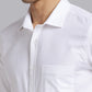 Park Avenue Men White Self Design Slim Fit Full Sleeve Cut Away Collar Shirt