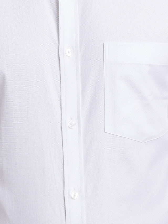 Park Avenue White Structure Slim Fit Cotton Formal Shirt