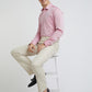 Men Red Slim Fit Stripe Cotton Shirts