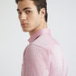 Men Red Slim Fit Stripe Cotton Shirts