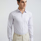 Men Violet Slim Fit Stripe Cotton Shirts