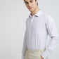 Men Violet Slim Fit Stripe Cotton Shirts