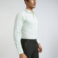 Men Green Slim Fit Structure Cotton Shirts