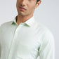 Men Green Slim Fit Structure Cotton Shirts