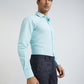 Men Green Slim Fit Fil-A-Fil Cotton Shirts