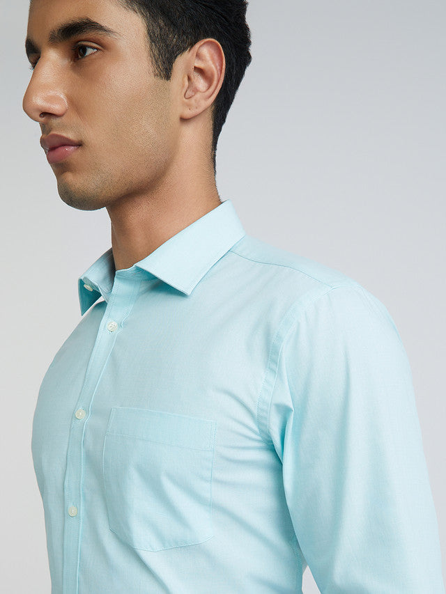 Men Green Slim Fit Fil-A-Fil Cotton Shirts