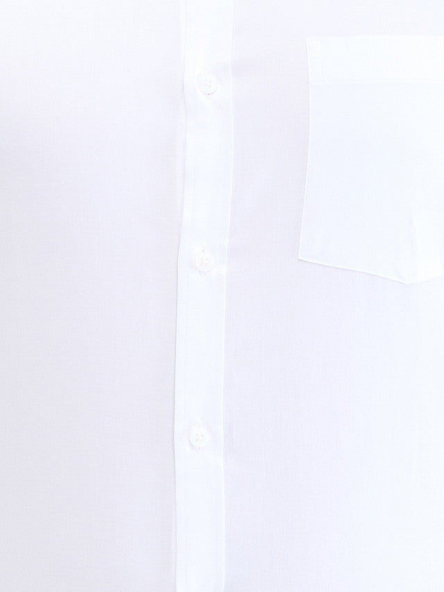 Park Avenue White Solid Slim Fit Cotton Formal Shirt