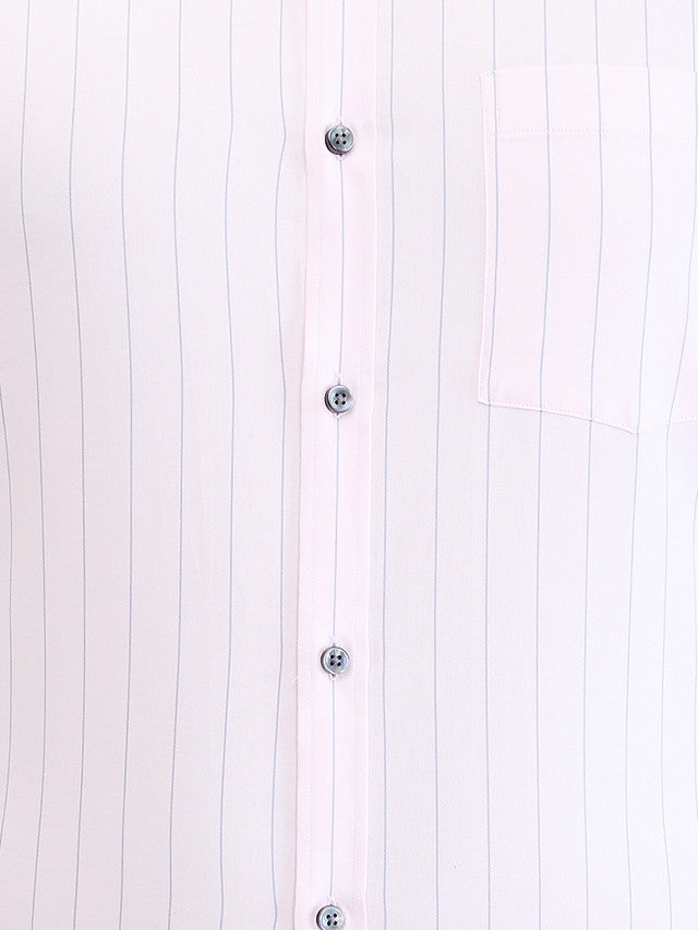 Park Avenue Men Pink Striped Slim Fit Cotton Formal Shirt