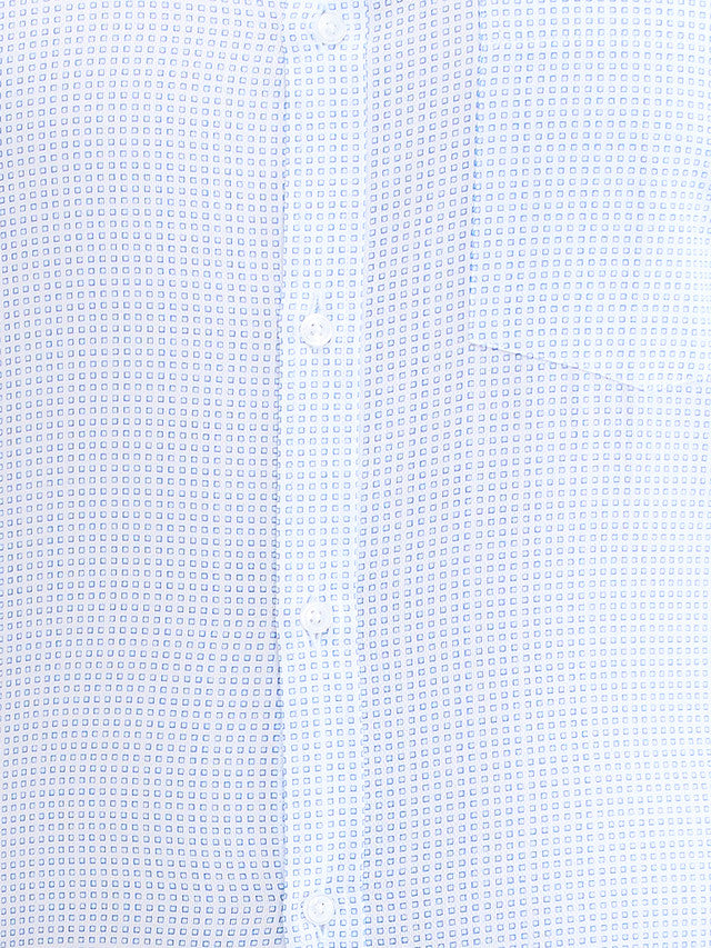 Park Avenue Blue Printed Slim Fit Cotton Formal Shirt