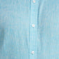 Park Avenue Blue Solid Slim Fit Linen Formal Shirt