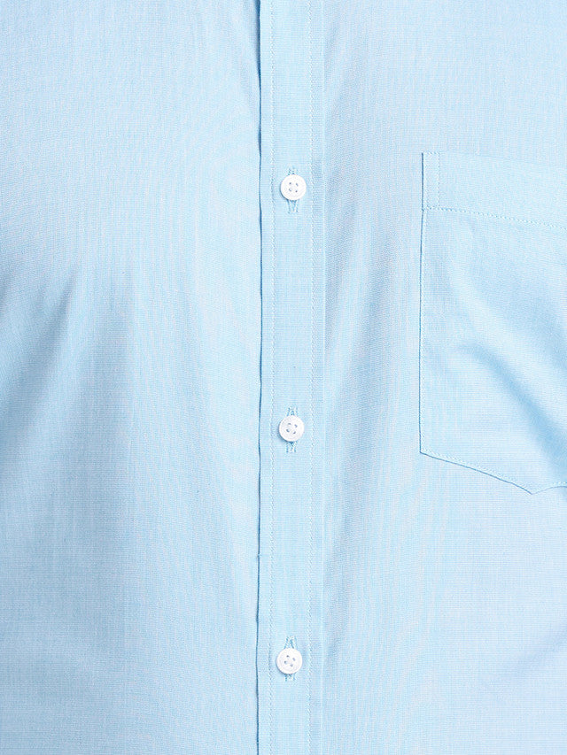 Park Avenue Blue Solid Slim Fit Cotton Formal Shirt