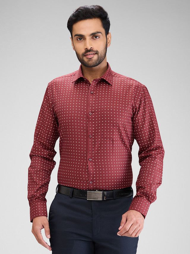 Park Avenue Maroon Formal Shirt