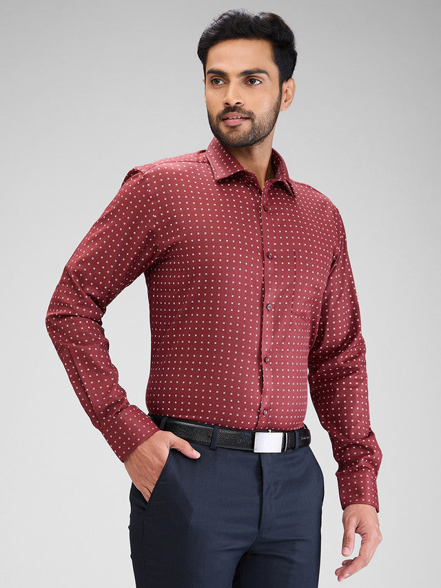 Park Avenue Maroon Formal Shirt