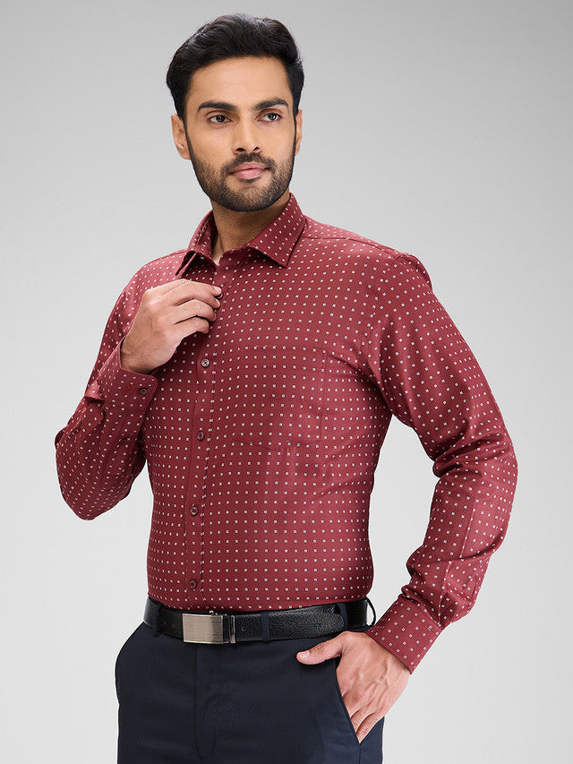 Park Avenue Maroon Formal Shirt