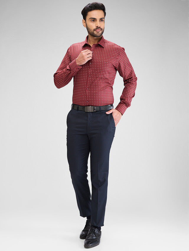 Park Avenue Maroon Formal Shirt