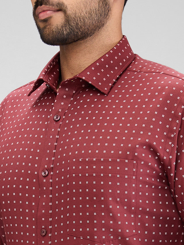 Park Avenue Maroon Formal Shirt