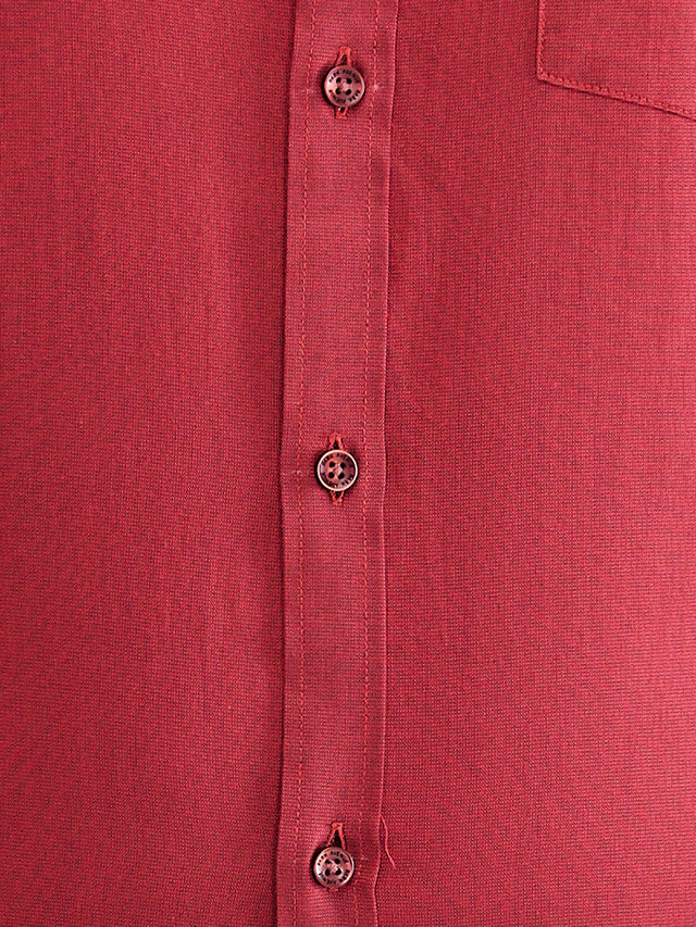 Park Avenue Red Structure Slim Fit Cotton Blend Formal Shirt