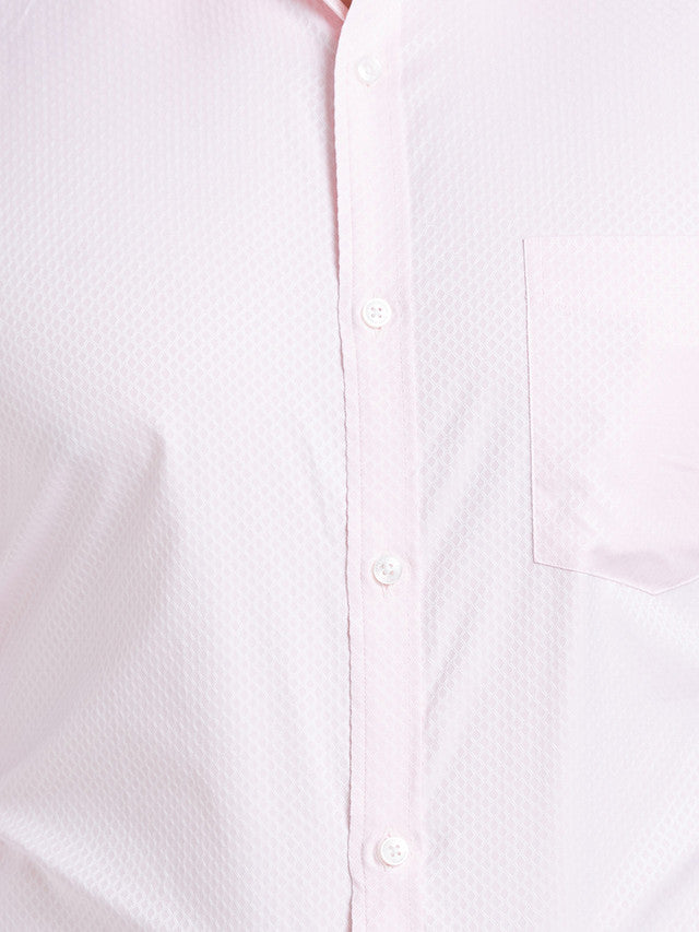 Park Avenue Men Pink Self Design Slim Fit Cotton Formal Shirt