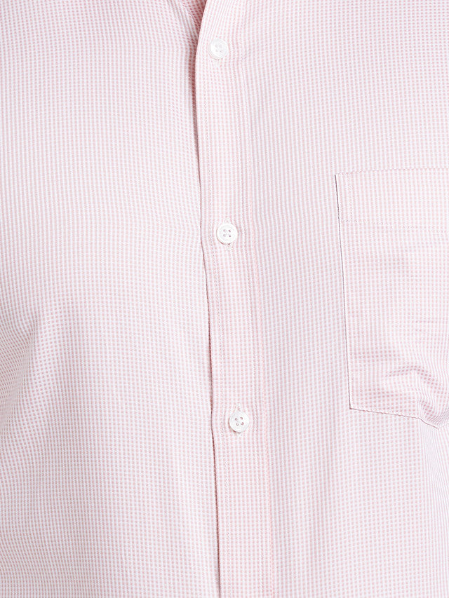 Park Avenue Men Pink Checkered Slim Fit Cotton Formal Shirt