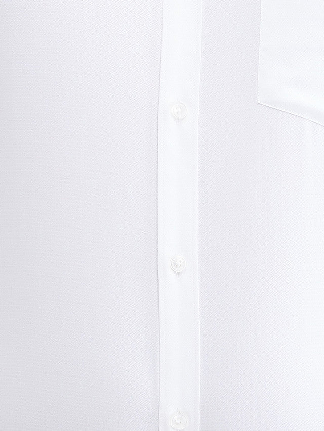 Park Avenue White Structure Slim Fit Cotton Formal Shirt