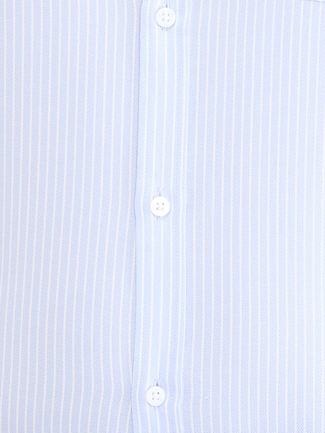 Park Avenue Blue Stripe Slim Fit Cotton Formal Shirt