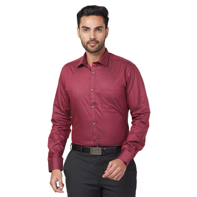 Park Avenue Maroon Formal Shirt