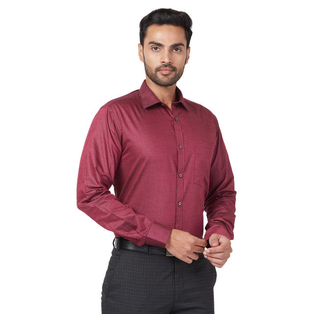 Park Avenue Maroon Formal Shirt
