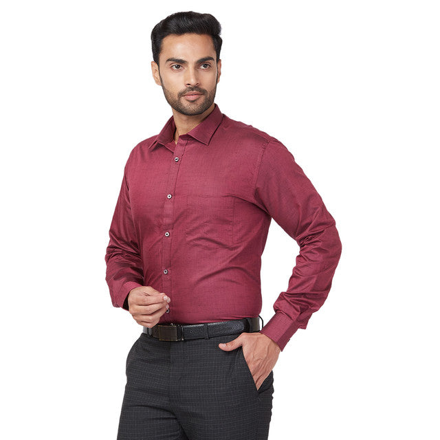 Park Avenue Maroon Formal Shirt