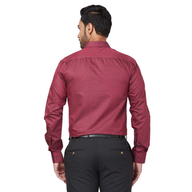 Park Avenue Maroon Formal Shirt