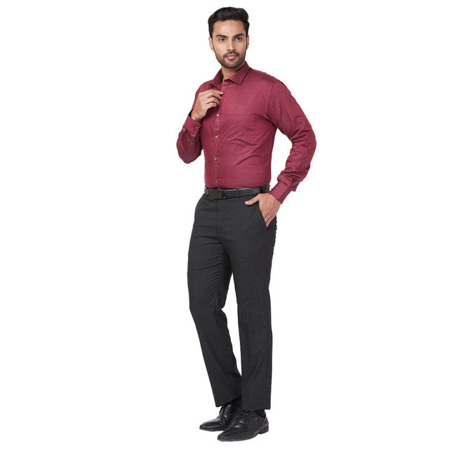 Park Avenue Maroon Formal Shirt