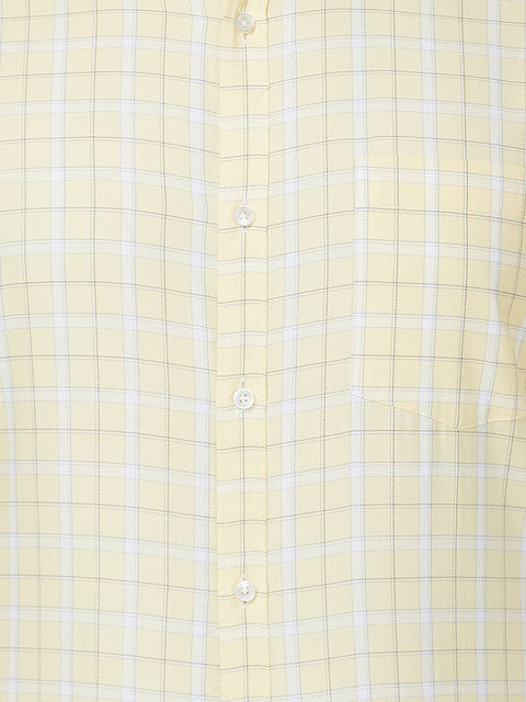 Park Avenue Men Yellow Slim Fit Checks Shirt