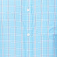 Park Avenue Men Blue Checkered Slim Fit Full Sleeve Semi Cut Away Collar Shirt