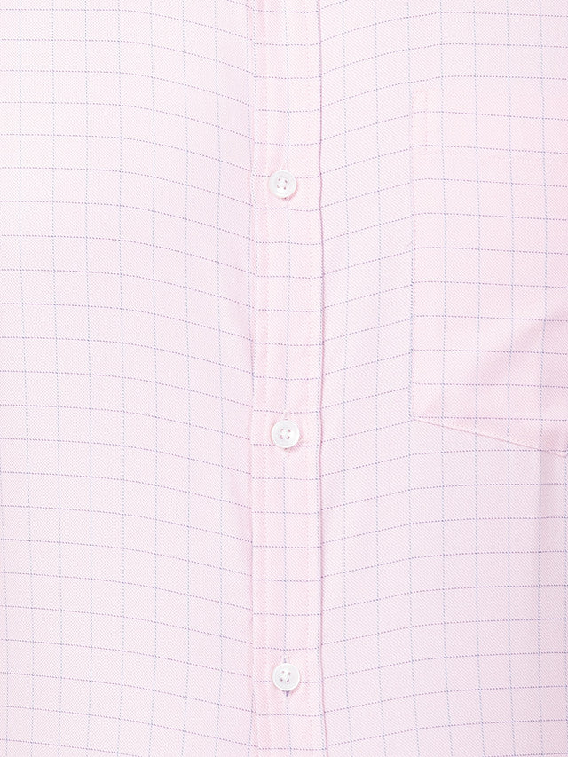 Park Avenue Men Pink Checks Slim Fit Cotton Blend Formal Shirt