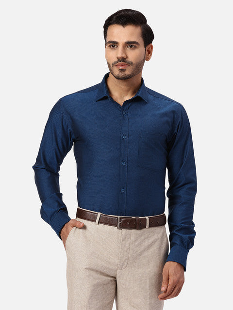 Park Avenue Blue Formal Shirts