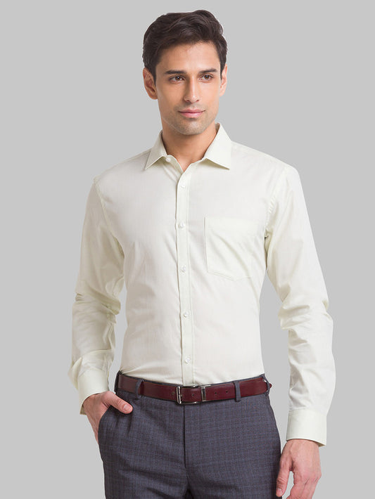 Park Avenue Green Dobby Slim Fit Cotton Formal Shirt