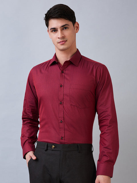 Park Avenue Maroon Formal Shirt 