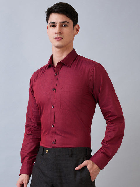 Park Avenue Maroon Formal Shirt 